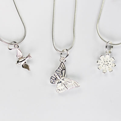 Charms 2pcs 925 Sterling Silver Jewellery findings Charm Beads , 10mm Flower Charms, 6mm jump ring