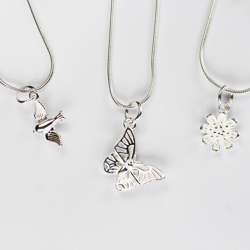 Charms 2pcs 925 Sterling Silver Jewellery findings Charm Beads , 10mm Flower Charms, 6mm jump ring