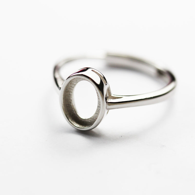 1pc adjustable 6*8mm 925 Sterling Silver Jewellery findings,Ring Mounting, Ring Setting,For 6*8mm Beads