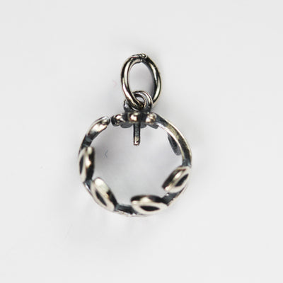 Pendent setting 2pcs 925 Antique Sterling silver Jewellery Findings ,fits for 12/10mm half drilled or drilled beads