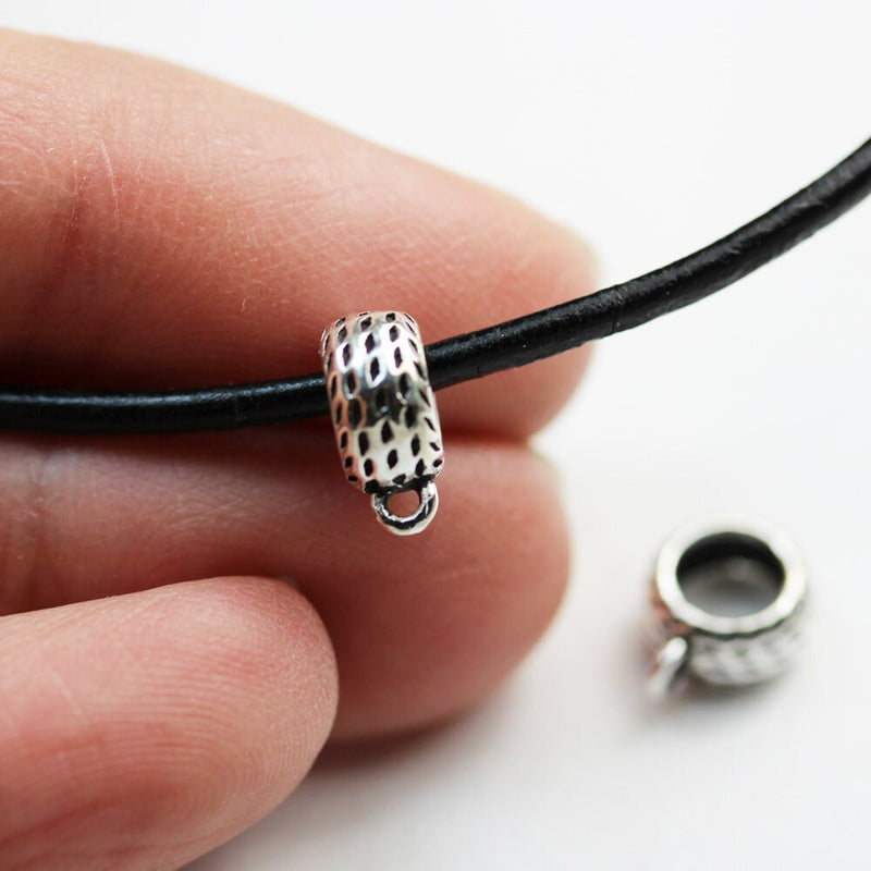 Connector Beads 4pcs Antiqued 925 Sterling silver jewellery Findings ,7.5mm Rondelle with loop,4mm thickness, 4.5mm hole,1.5mm loop