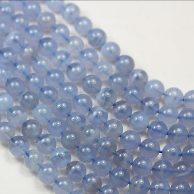 Blue lace agate, 8mm Round Agate Gemstone Strand ,One full strand , hole 1mm, about 50beads