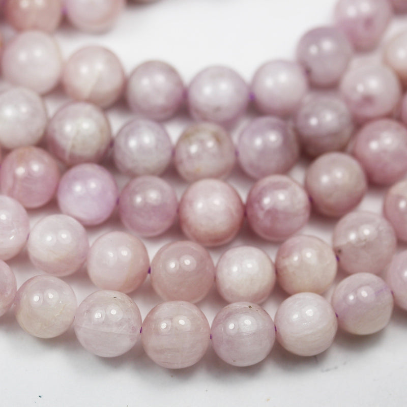 Kunzite, 8mm Round Natural Gemstone, One full strand, about 50Beads, 16" , 1mm hole