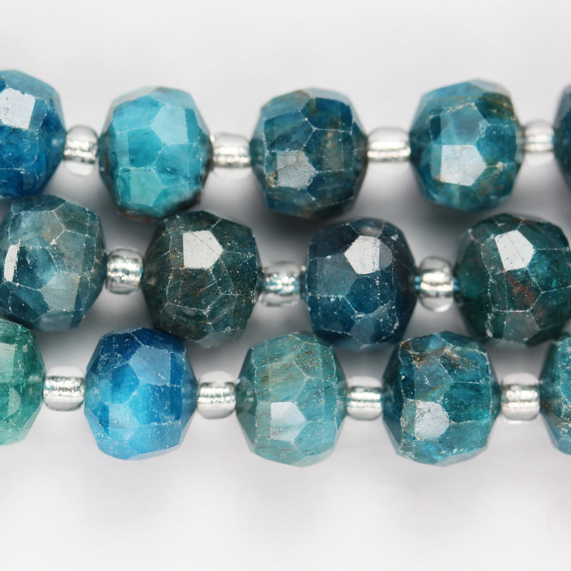 Natural Apatite, 6*8mm Faceted Rondelle Gemstone Strand, 8 inch , about 25 beads,hole1mm