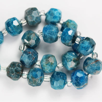 Natural Apatite, 6*8mm Faceted Rondelle Gemstone Strand, 8 inch , about 25 beads,hole1mm