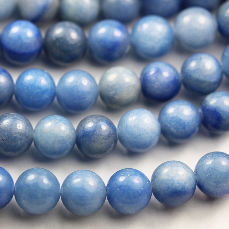 Natural Blue Aventurine, 8 mm Round Gemstone Strand, 50 beads, 15.5inch, 1mm hole
