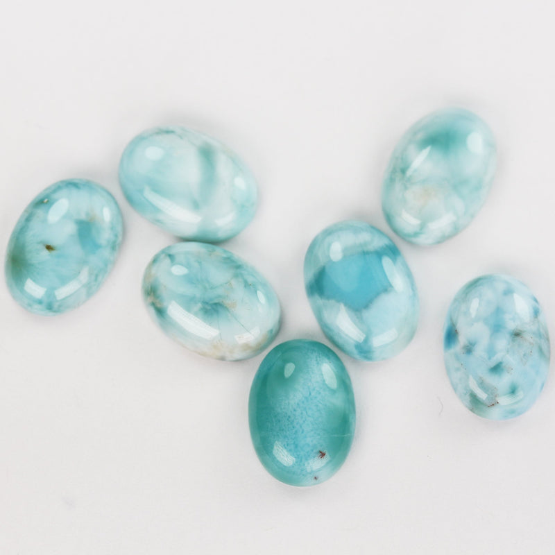 1 piece 100% Natural Dominican Larimar Cabochon Gemstone Beads Oval Loose Gemstones Beads ( no hole) , 13*18mm each piece