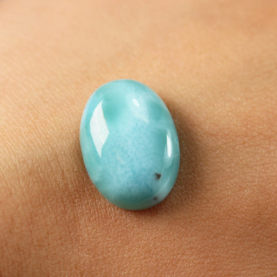 1 piece 100% Natural Dominican Larimar Cabochon Gemstone Beads Oval Loose Gemstones Beads ( no hole) , 13*18mm each piece