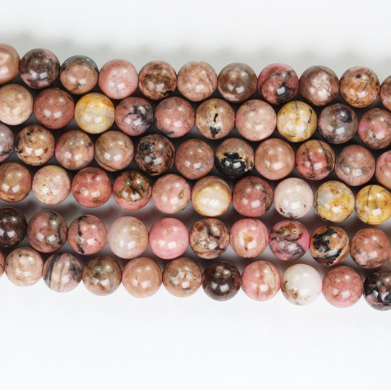 Rhodonite, 8mm round gemstone ,One full strand Natural Gemstone, 15", about 50 beads