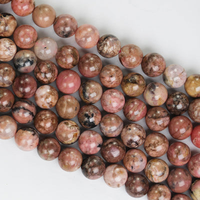 Rhodonite, 8mm round gemstone ,One full strand Natural Gemstone, 15", about 50 beads