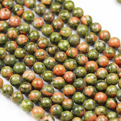 Unakite, 4mm Round Beads Gemstone Strand, One full strand 15.5inch, 0.8mm hole