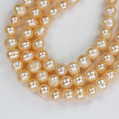 6-7mm Natural Pink Potato Freshwater Pearl Strands,15.5 inch, about 60 beads,0.6mm hole