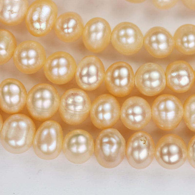 6-7mm Natural Pink Potato Freshwater Pearl Strands,15.5 inch, about 60 beads,0.6mm hole