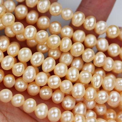 6-7mm Natural Pink Potato Freshwater Pearl Strands,15.5 inch, about 60 beads,0.6mm hole