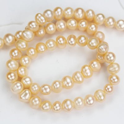 6-7mm Natural Pink Potato Freshwater Pearl Strands,15.5 inch, about 60 beads,0.6mm hole