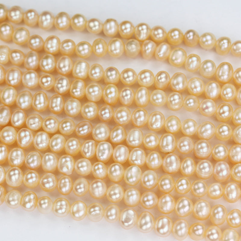6-7mm Natural Pink Potato Freshwater Pearl Strands,15.5 inch, about 60 beads,0.6mm hole