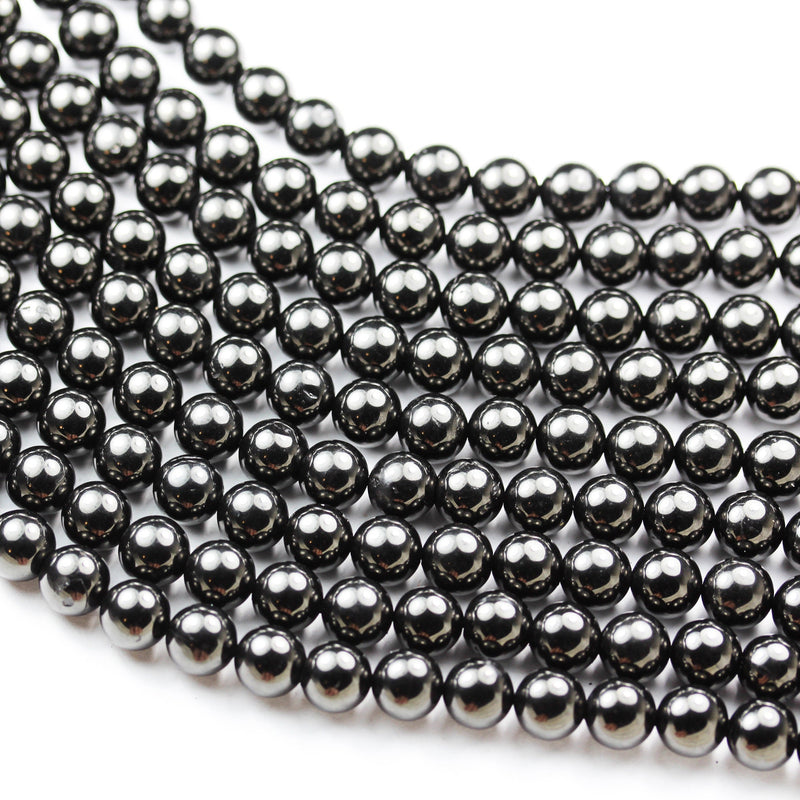 Genuine Real Natural Jet 10mm Round , Gemstone Beads Strand, 16 inch, 1mm hole
