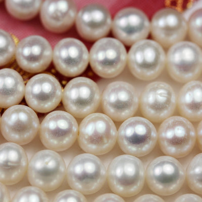 8-9mm White Potato Freshwater Pearl Strands,15.5 inch, about 55 beads,0.6mm hole