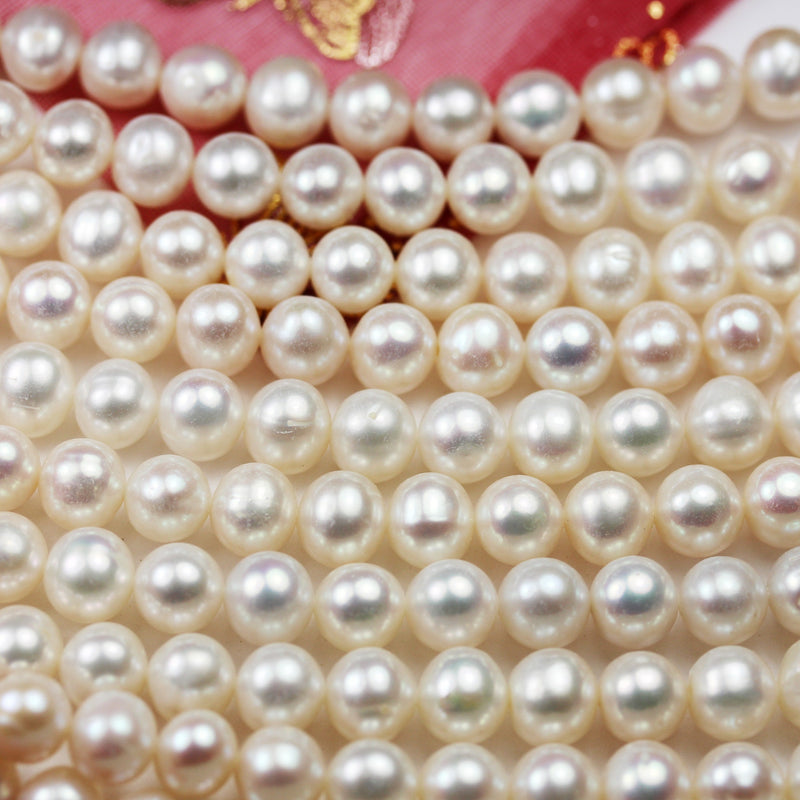 8-9mm White Potato Freshwater Pearl Strands,15.5 inch, about 55 beads,0.6mm hole