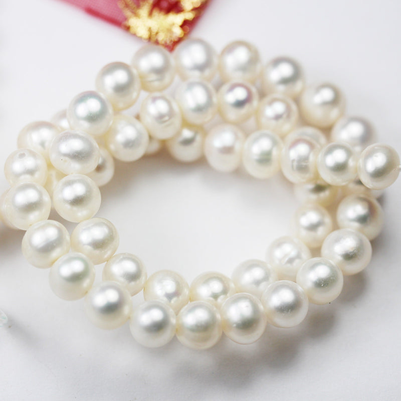 8-9mm White Potato Freshwater Pearl Strands,15.5 inch, about 55 beads,0.6mm hole