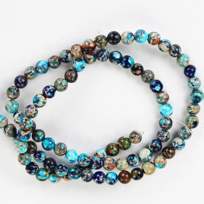 Blue Impression Jasper, 4mm round Blue Jasper gemstone, one full strand beads, 16inch, about 90 beads, 1mm hole