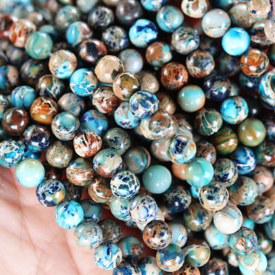 Blue Impression Jasper, 6mm round Blue Jasper gemstone, one full strand beads, 16inch, about 60 beads, 1mm hole