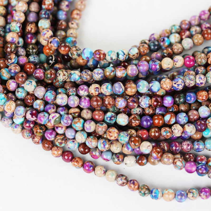 Purple Impression Jasper, 4mm round Purple Jasper gemstone, one full strand beads, 16inch, about 90 beads, 1mm hole