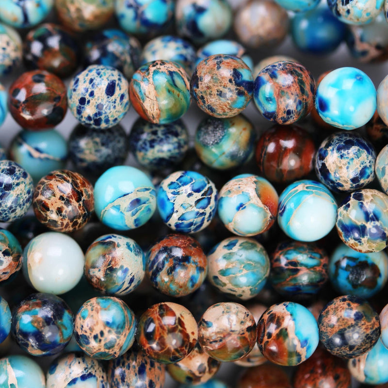 Blue Impression Jasper, 6mm round Blue Jasper gemstone, one full strand beads, 16inch, about 60 beads, 1mm hole