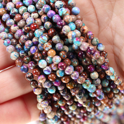 Purple Impression Jasper, 4mm round Purple Jasper gemstone, one full strand beads, 16inch, about 90 beads, 1mm hole