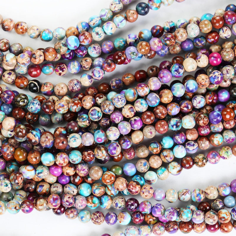 Purple Impression Jasper, 4mm round Purple Jasper gemstone, one full strand beads, 16inch, about 90 beads, 1mm hole