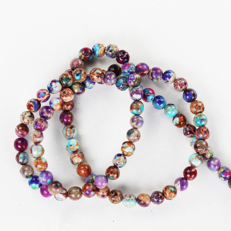 Purple Impression Jasper, 4mm round Purple Jasper gemstone, one full strand beads, 16inch, about 90 beads, 1mm hole