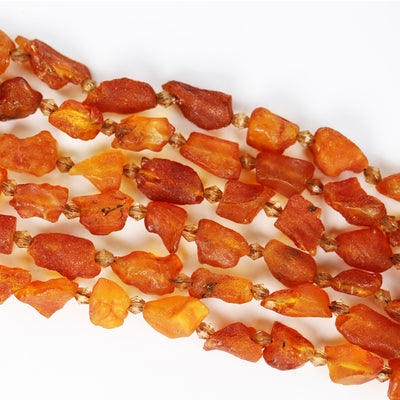 Natural Raw Amber Necklace, Genuine Gemstone, 10-12*8-10 mm Beads, Natural Amber Strand, 15.5inch , 1mm hole